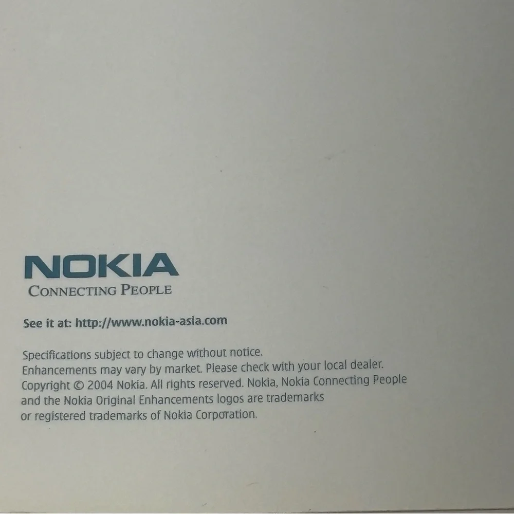 VTG Y2K Nokia 6260 mobile phone user 2004 Manual ONLY